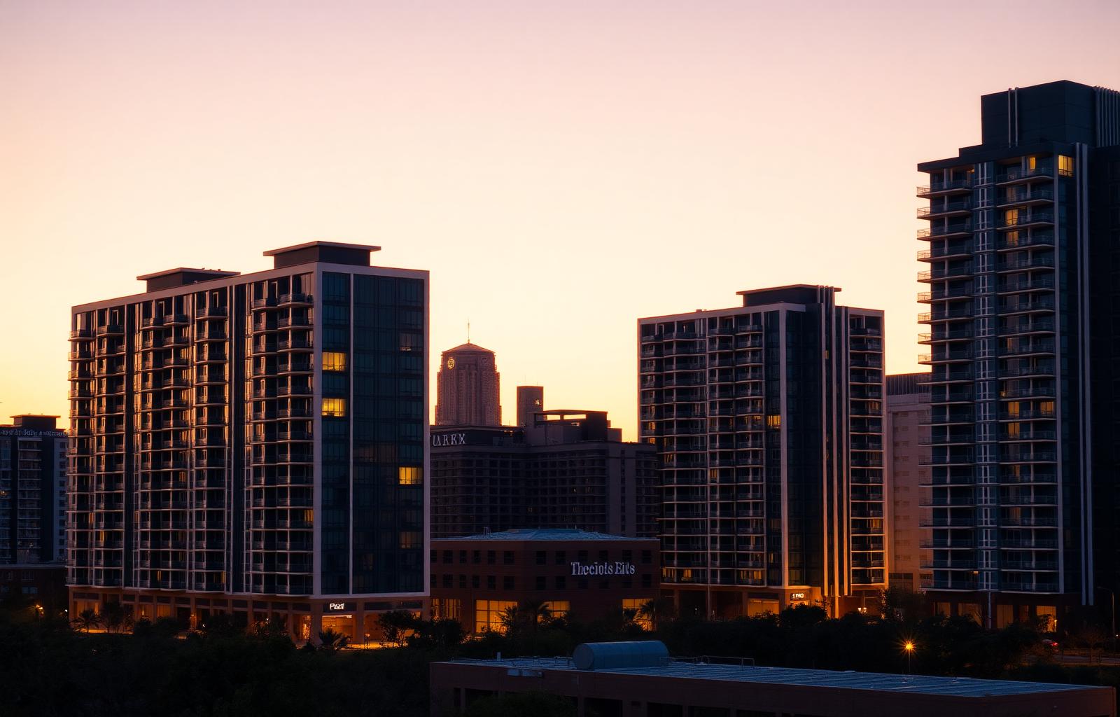 Texas skyline at dusk